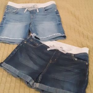 2 pairs Justice jean shorts size 16 girls